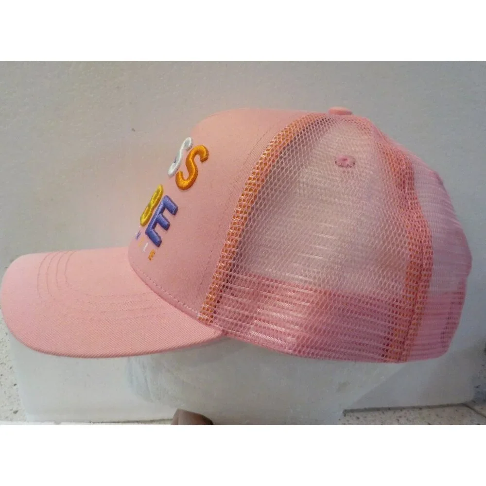 BOSS BABE Snapback Thick Embroidered Dot Dot Smile Pink Trucker Hat Ball Cap